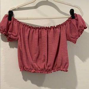 Rosy Pink strapless crop top